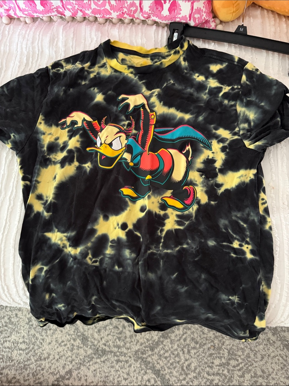 Disney  Black & Yellow Tie-Dye Donald Duck Graphic Tee